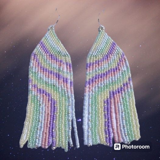 Marshmallow Galaxy Fringe Earrings 